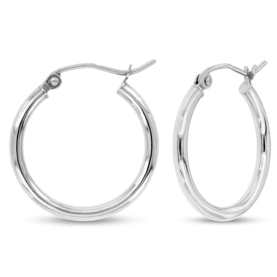 20mm circumference sterling silver hoops earrings