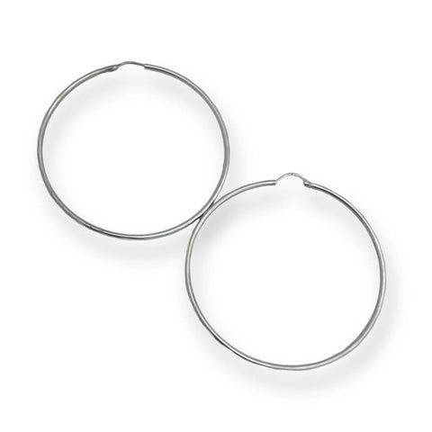 76mm circuference sterling silver mirror hoops earrings