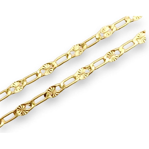 2.5mm figaro chain necklace in 18k of gold plated