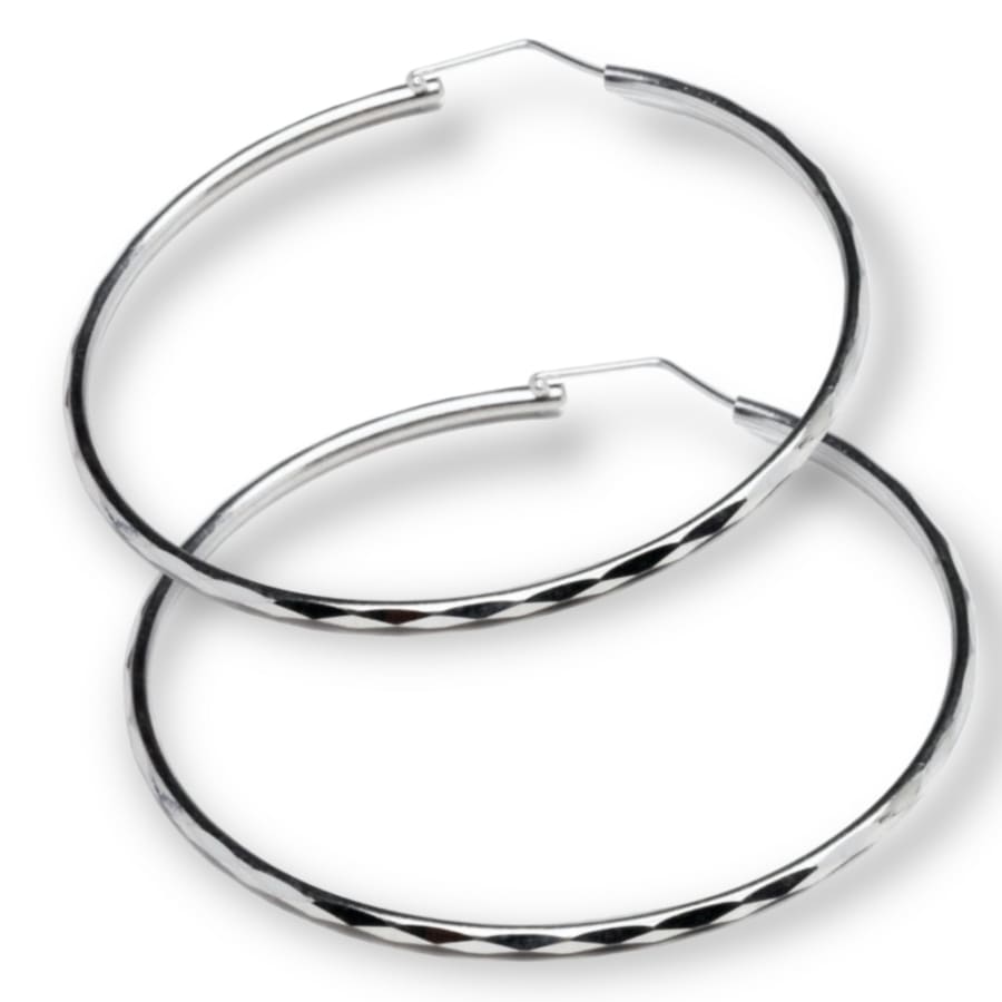 76mm circuference sterling silver mirror hoops earrings