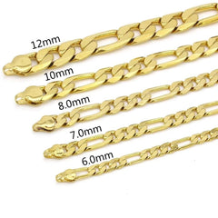 7mm wide figaro bracelet in 18k of gold plated bracelets
