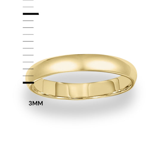 Stainless steel 3mm gold tone wedding band ring rings
