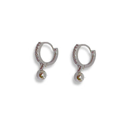 Cz huggies sterling silver hoops earrings earrings