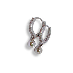 Cz huggies sterling silver hoops earrings earrings