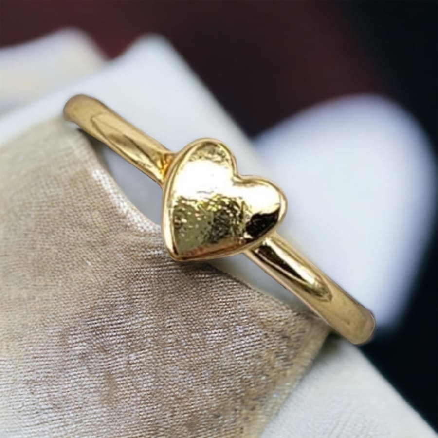Dainty heart ring open size in 18k of gold plated