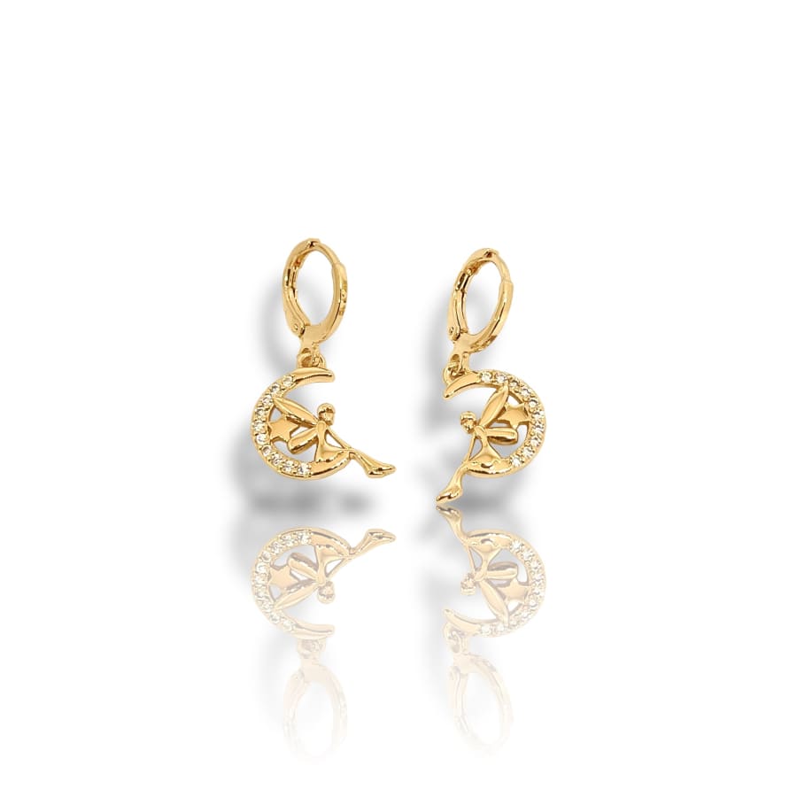 Fairy moon crystals drop earrings in 18k of gold plated