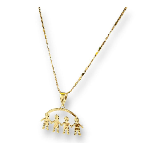 Four boys charm pendant necklace in of 14k gold plated gold plated necklaces