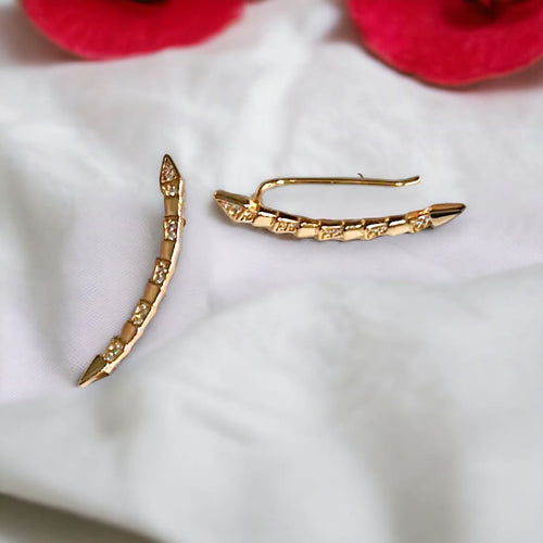 Gold tone snake crawlers earrings gold - filled earrings