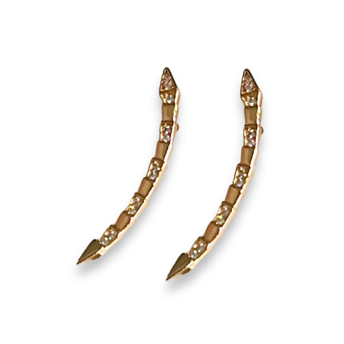 Gold tone snake crawlers earrings gold - filled