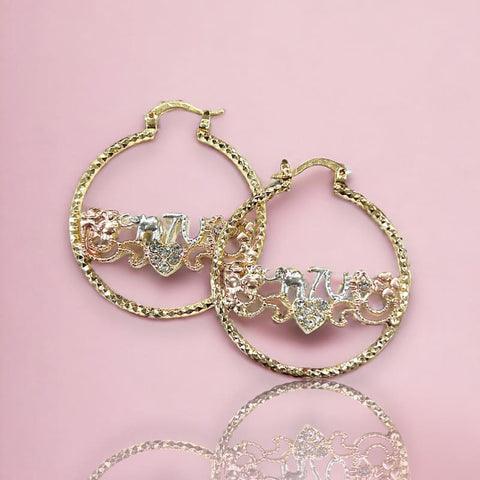 Filigree butterflies chandeliers dropped earrings in 18k of gold plated