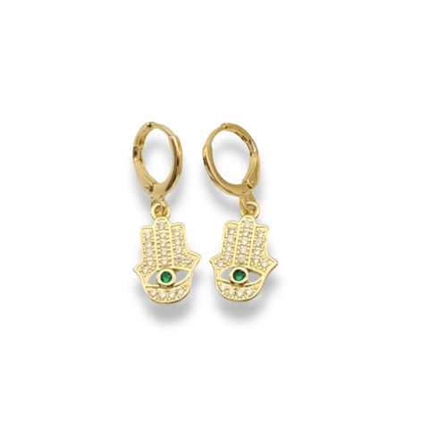 Clear dainty anchor crystals huggies earrings gold-filled