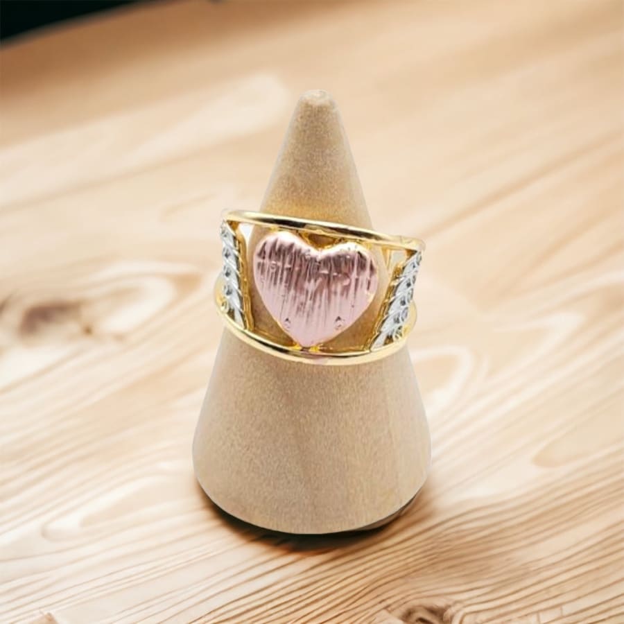 Heart open size ring in 18k of gold plated
