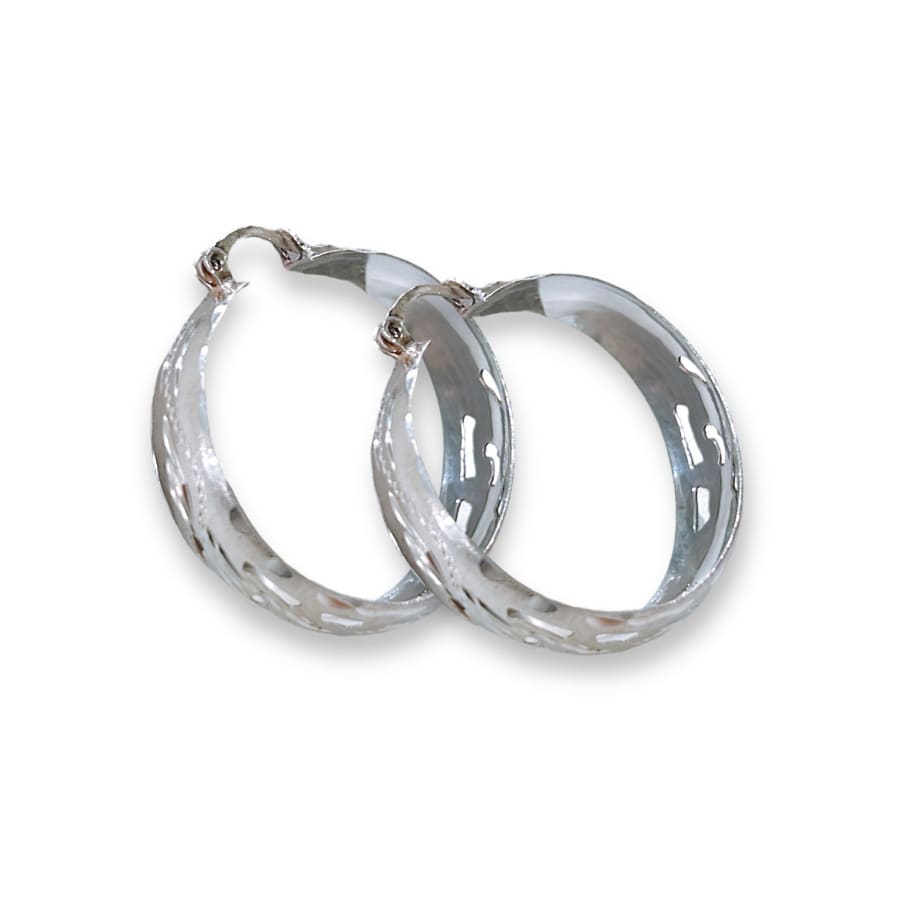 Hollow filigree 35mm circumference sterling silver hoops earrings