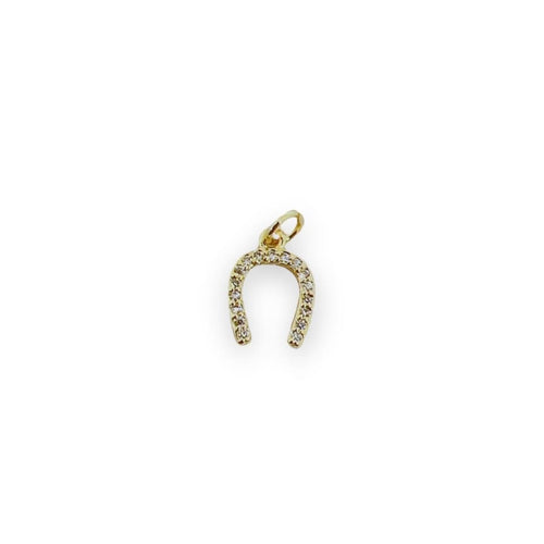 Horse shoe charm jewelry making pendant in 18k of gold layering charms & pendants