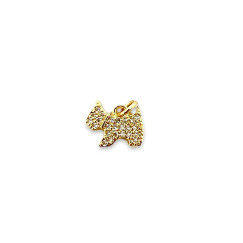 Mini schanauzzer dog charm jewelry making pendant in 18k of gold layering charms & pendants