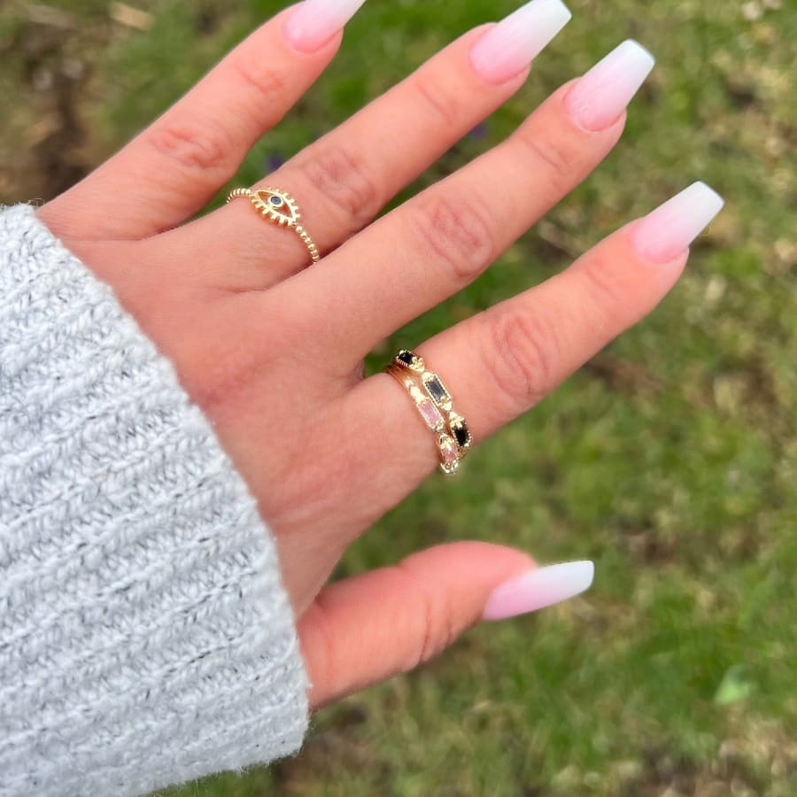 Pink band ring in 18k of gold plated