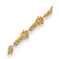 Pink flower stones bracelet in 18kts gold plated 7.5” bracelets