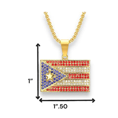 Puerto rico cz flag pendant in 18k of gold layered $24.99 / 39.99