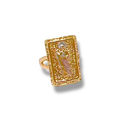 San judas rectangular ring in 18k of gold plated rings