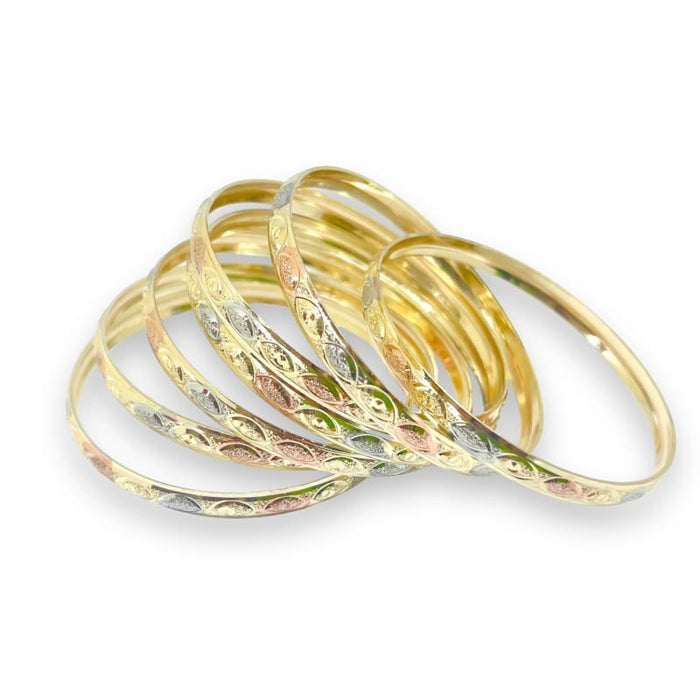 Set of three colors indian gold plated bangle 5mm x 3’ s7 bangles