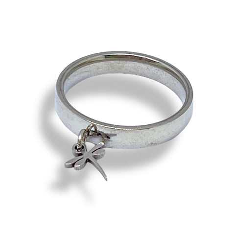 Stainless steel anchor charm ring