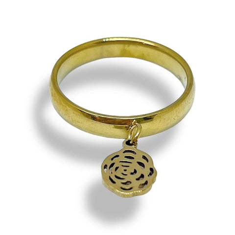 3 beads evil eye ring in 18k of gold plated