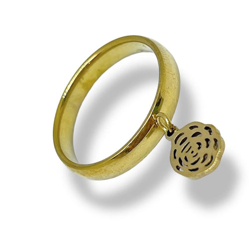 Stainless steel gold rose ring 7 rings