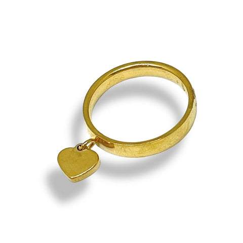Stainless steel gold tone fox ring
