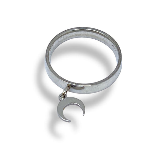 Stainless steel dove charm ring