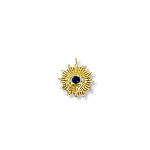 Sun evil eye charm jewelry making pendant in 18k of gold layering charms & pendants