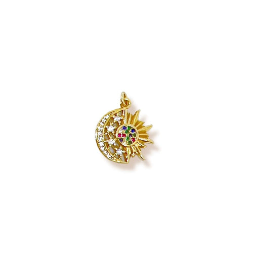 Sun moon charm jewelry making pendant in 18k of gold layering charms & pendants