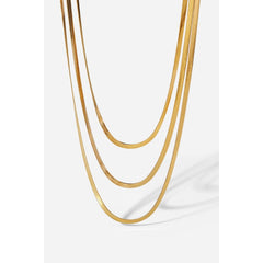 Triple-layered snake chain necklace gold / one size chains