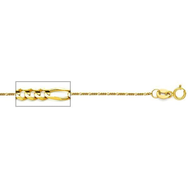1.1mm figaro/ curb 18k gold plated chain