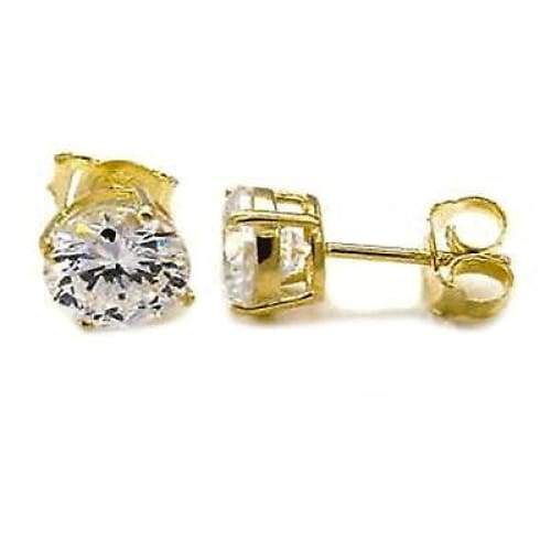 12mm earrings clear studs 18kts of gold plated