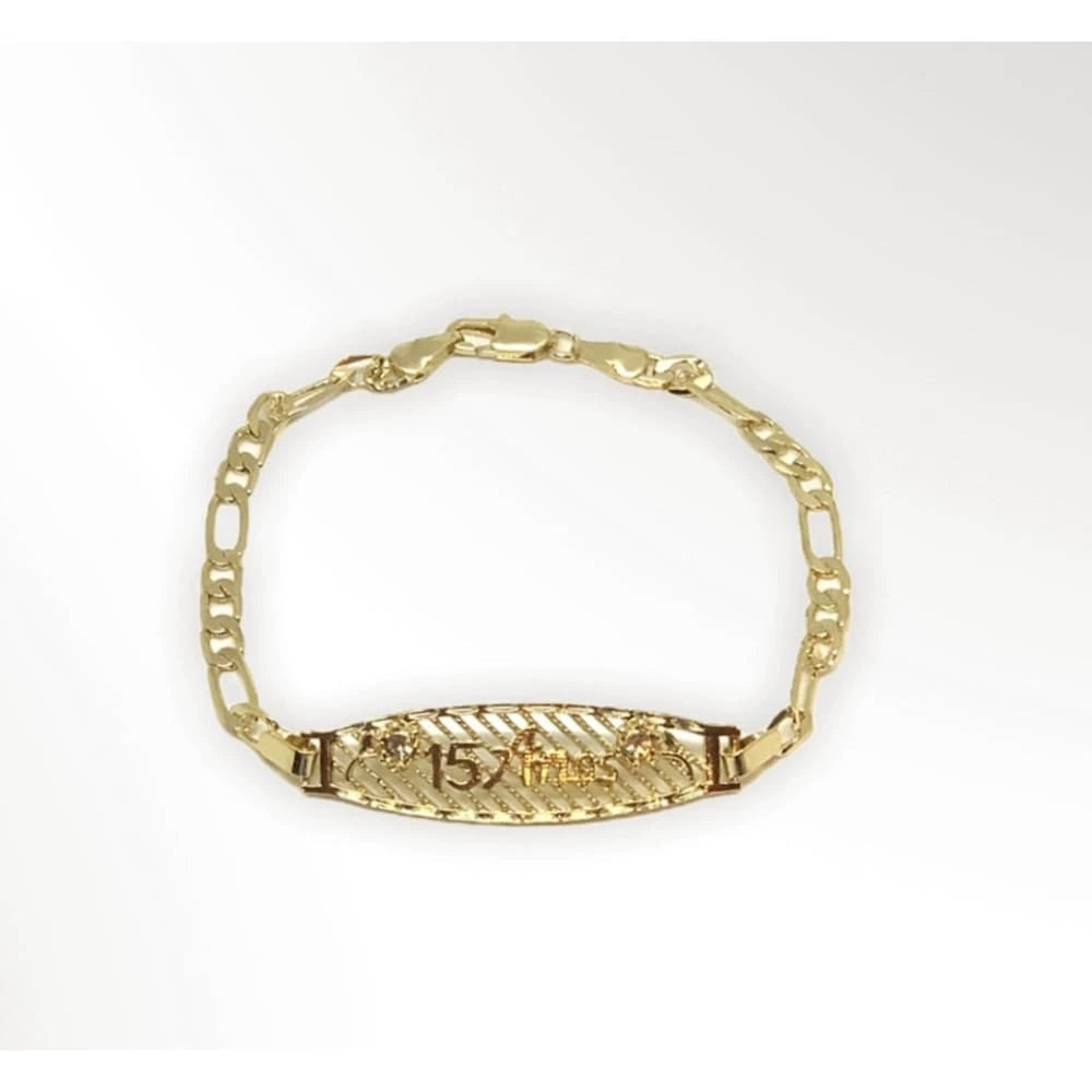 15 anos bracelet in 14kts of gold plated