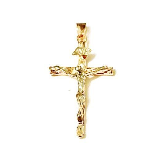 2x1 crucifix silver and 18kts of gold plated pendant charm