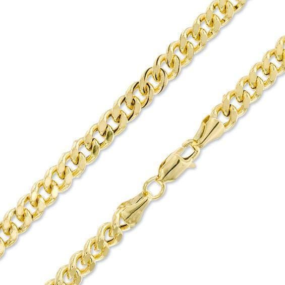 4mm concave diamond cut cuban curb 18k gold plated chain