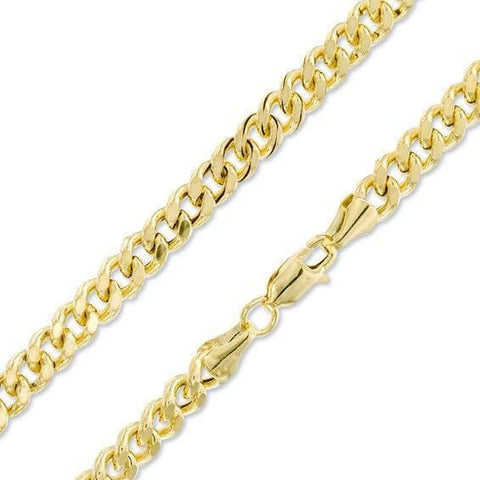 Cuban link 7mm 18k gold plated chain