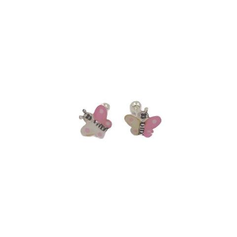 Heart lock and antique key gold stainless steel studs earrings