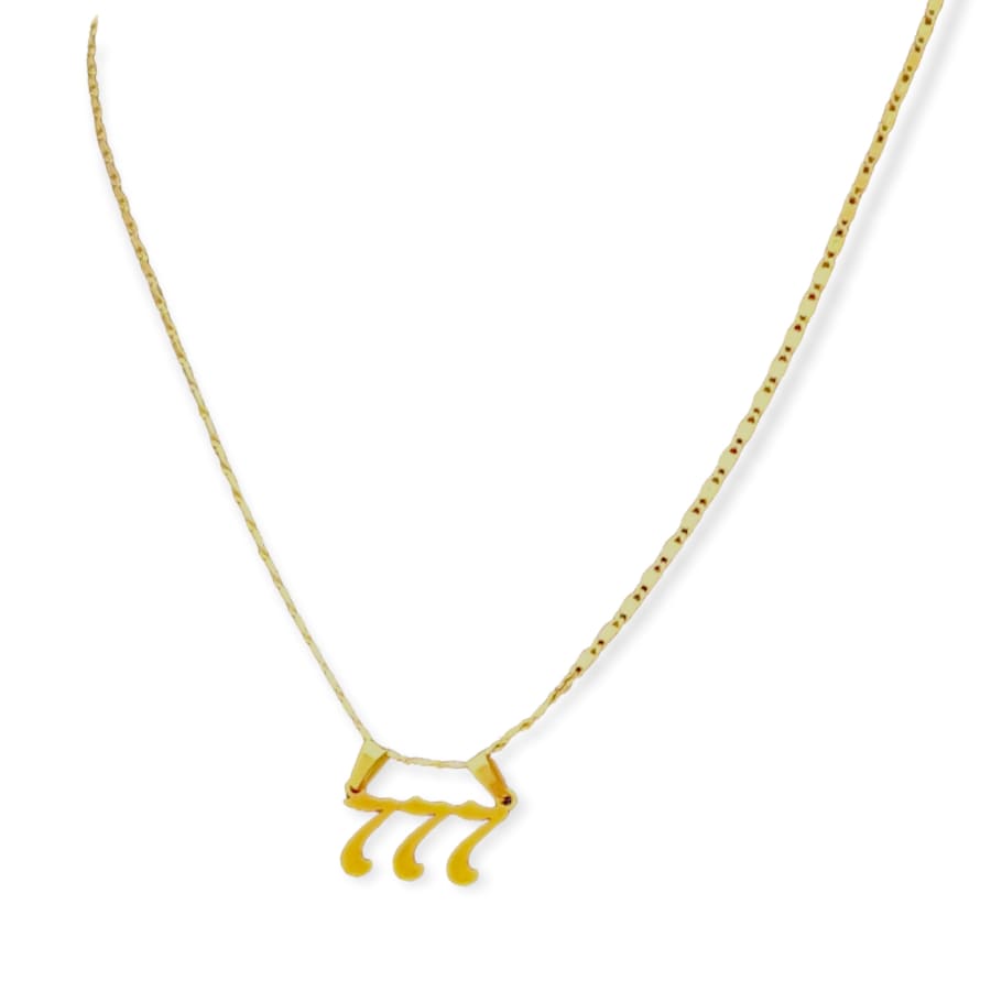 Angel number 777 luck necklace 18kts gold plated chains