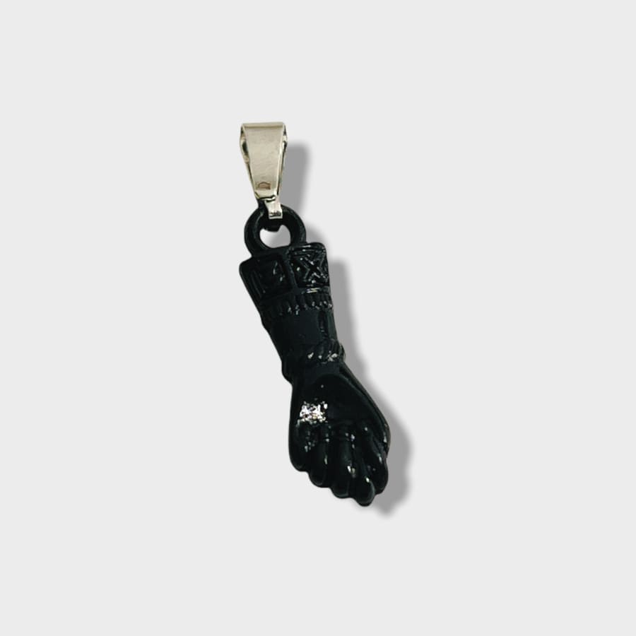 Black figa hand pendant silver one