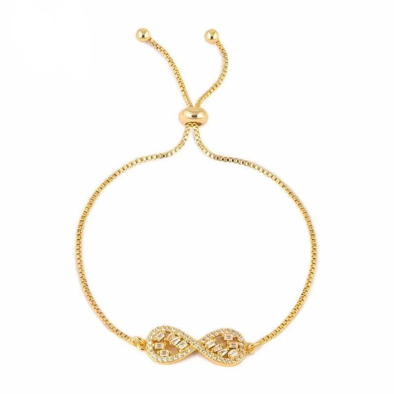Bow cz 18kts of gold plated bolo bracelet