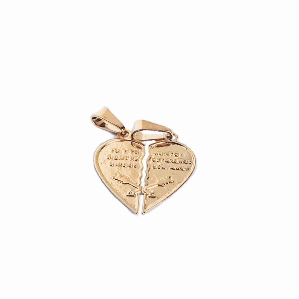 Broken heart 2 18k of. Gold. Plated pendant