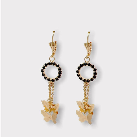 Butterflies lever-back 18k of gold plated earrings