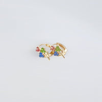 Caitlyn multicolor flower earrings in 18k of gold plated earrings