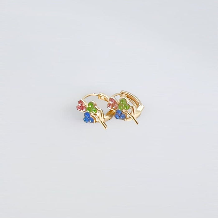 Caitlyn multicolor flower earrings in 18k of gold plated earrings