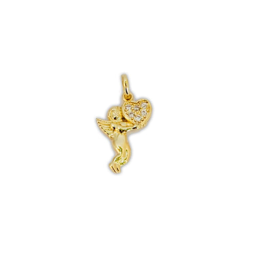 Cherubim heart pendant charm 14kts of gold plated charms