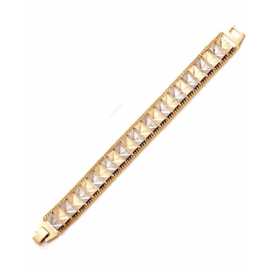 Chevron silver tone and 18kts of gold plated bracelet