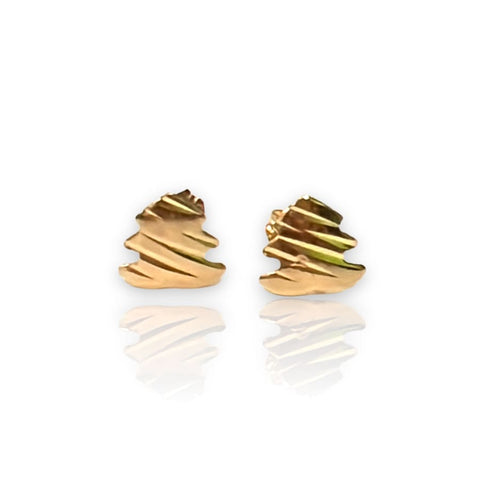 San judas tricolor screw back post studs earrings in solid gold