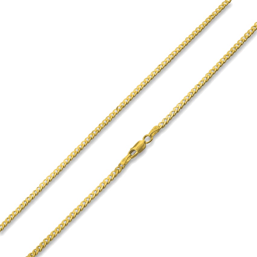 Curb 3mm chain 18kts of gold plated